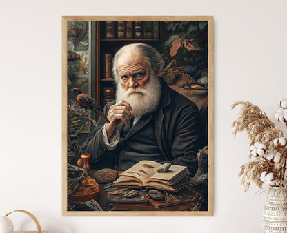 Affiche Charles Darwin – Poster Artiste Évolutionnaire et Naturaliste