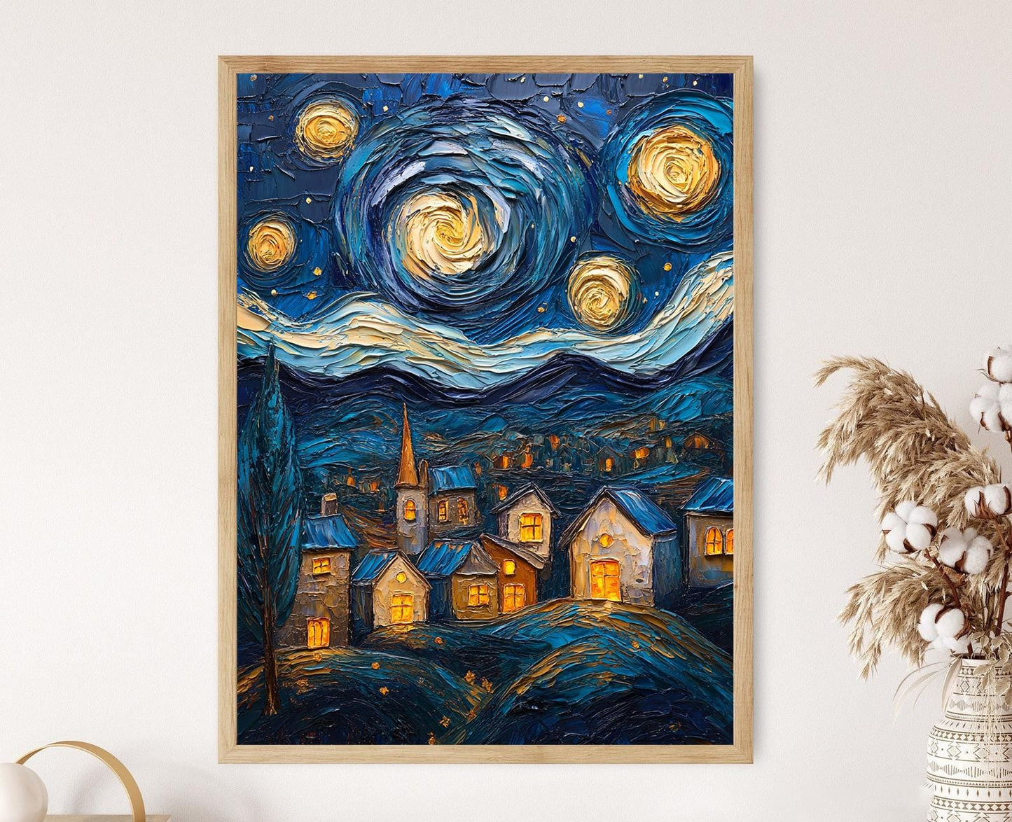 Affiche Nuit Étoilée – Poster Imprimé Impressionniste Rêveur