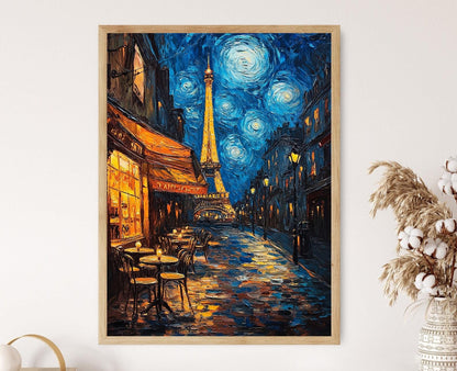 Affiche Café de Paris la Nuit – Impressionnisme Étoilé Inspired