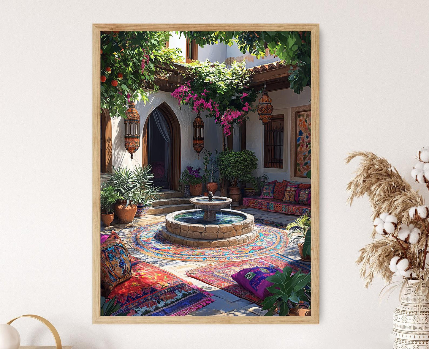 Affiche Kurdique – Poster Décoratif de Fontaine en Pierre avec Motif Tribal