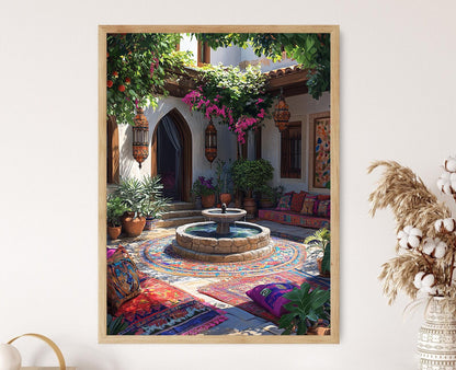 Affiche Kurdique – Poster Décoratif de Fontaine en Pierre avec Motif Tribal