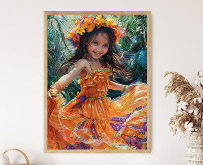 Affiche Danse Tinikling – Poster Art de Danseur Folk Philippin