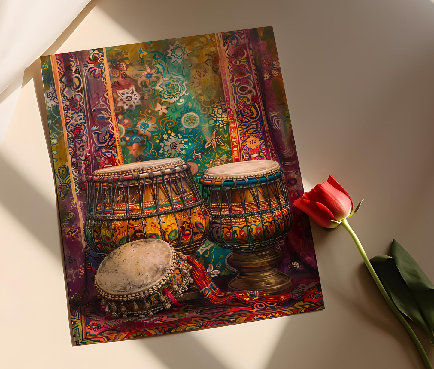 Affiche Tabla Majestueuse – Art de l'Instrument Musical Indien