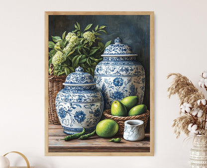 Affiche Pot en Céramique Indienne – Art Mughal pour Décor de Cuisine