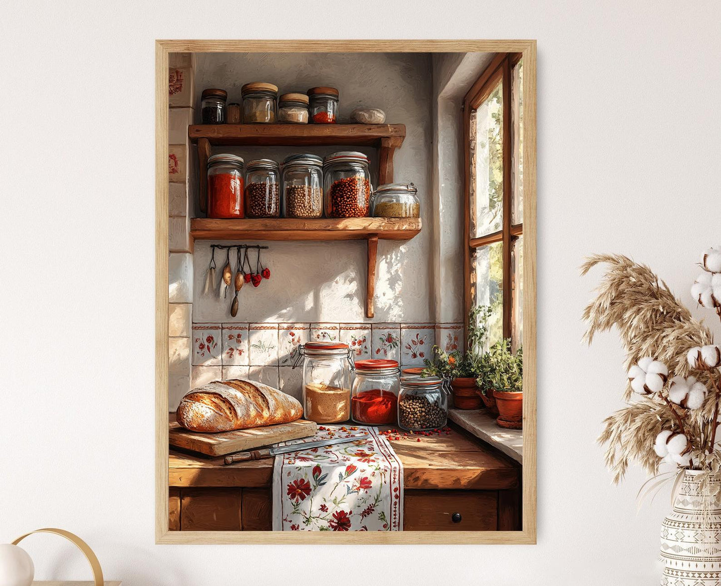 Affiche Cuisine Rustique Serbe – Illustration du Pain et Épices