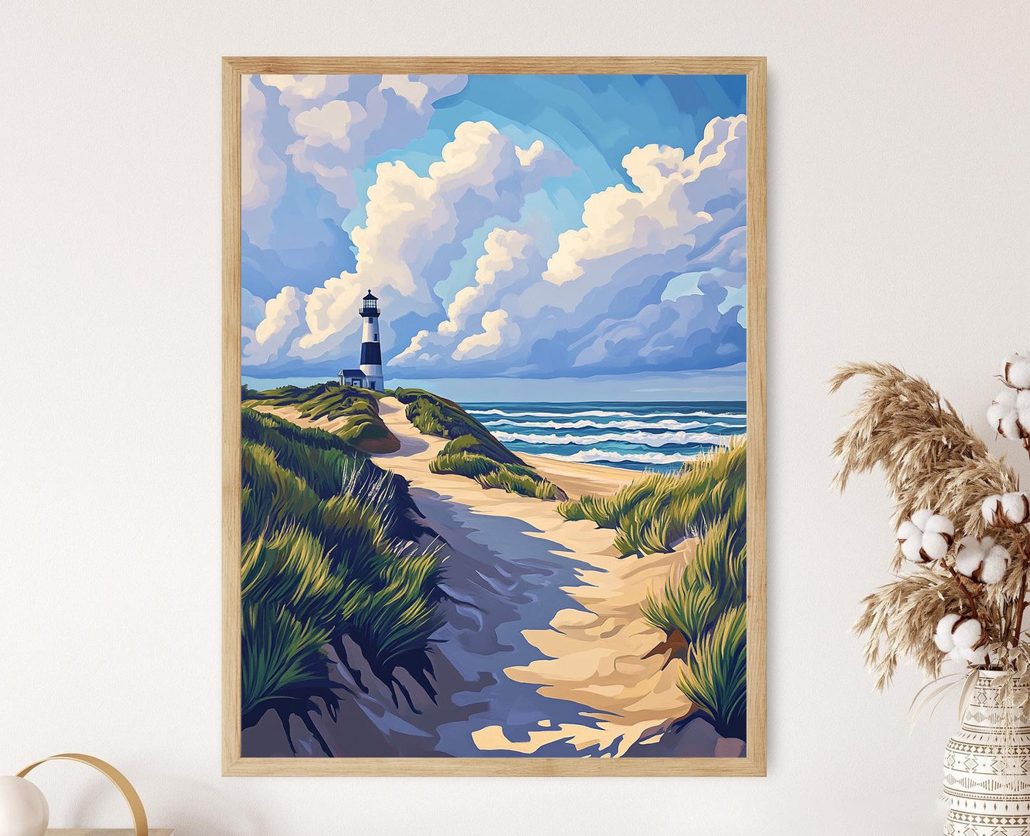 Affiche phare de Cape Hatteras – Impression artistique des dunes de sable
