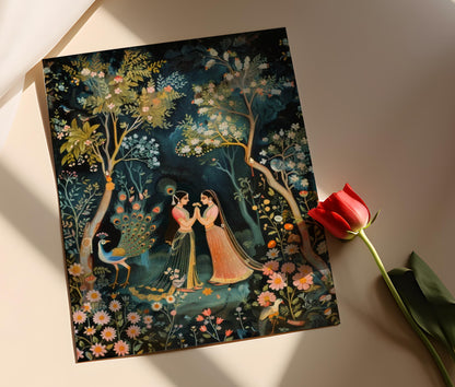 Affiche Kangra Art – Peinture à la main pour déco indienne traditionnelle