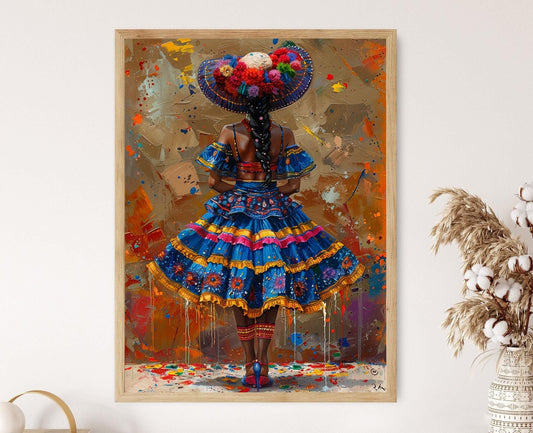 Affiche Palenquera – Poster Vibrante d'Art Afro-Caribéen