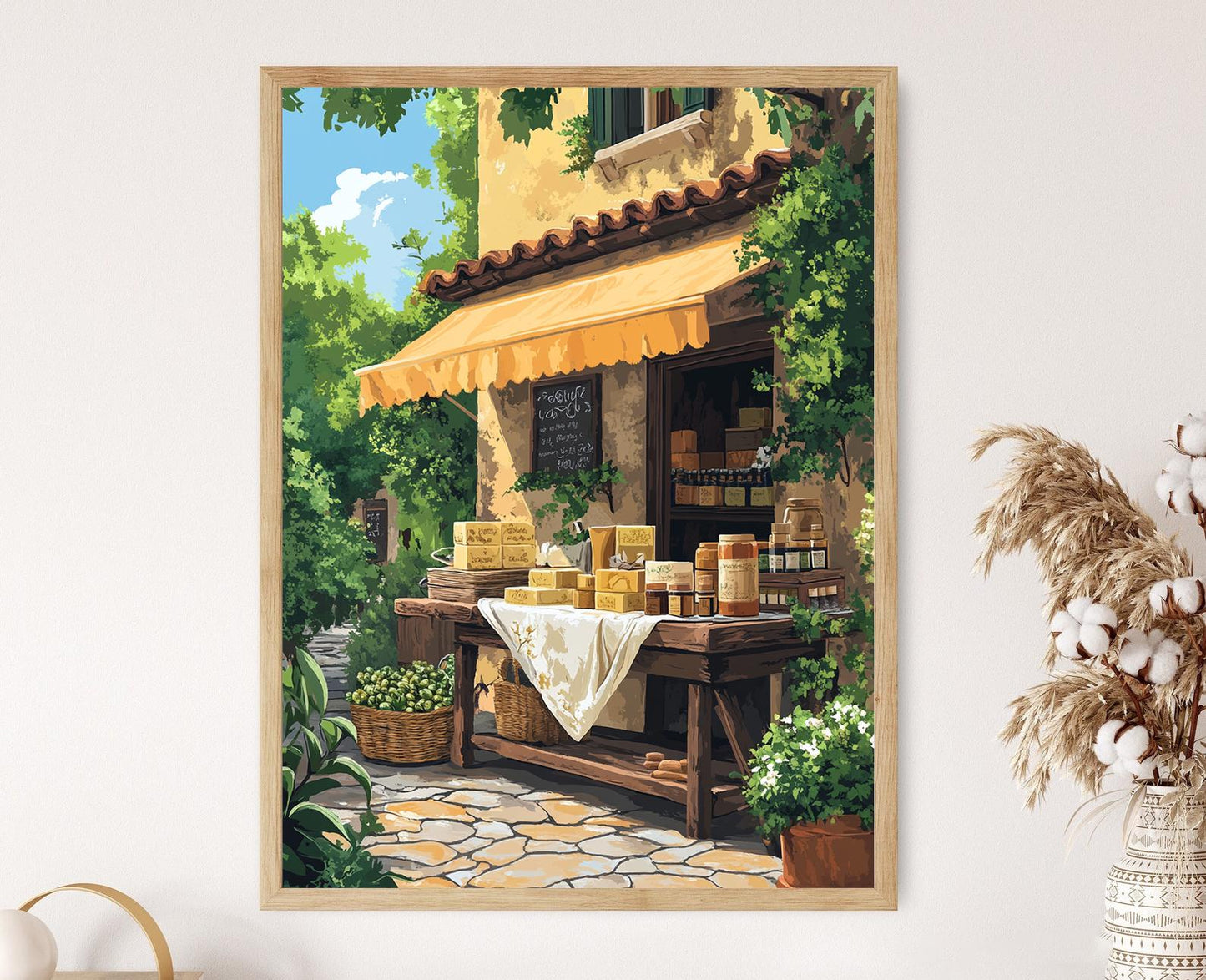 Affiche Artisan de Savon Libanais – Illustration d'Huiles d'Olive