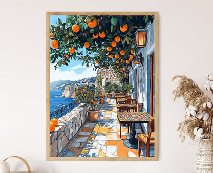 Affiche Batroun – Illustration de la Terrasse, Art Mur Phoenicien
