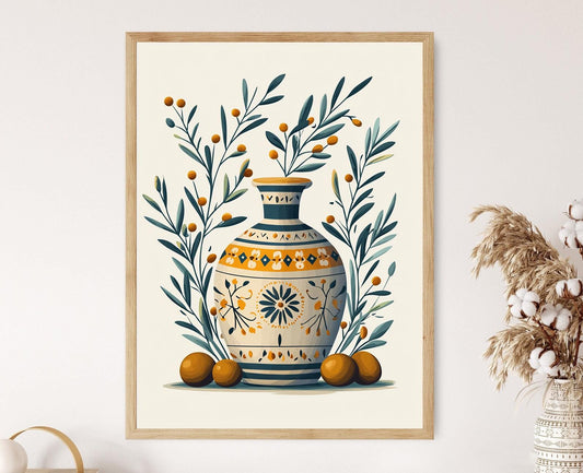 Affiche Huile d'Olive Libanaise – Illustration Minimaliste pour Cuisine