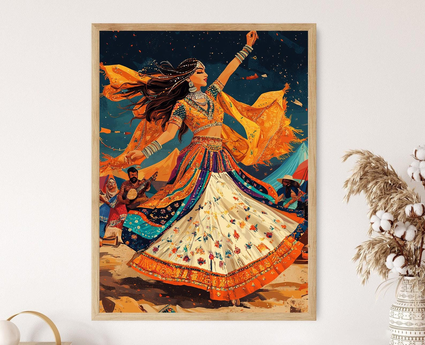 Affiche Danse Leva Pakistanaise – Art Visuel en Costume Balochi
