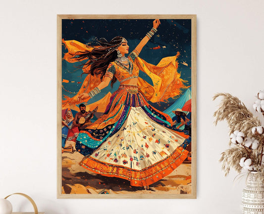 Affiche Danse Leva Pakistanaise – Art Visuel en Costume Balochi