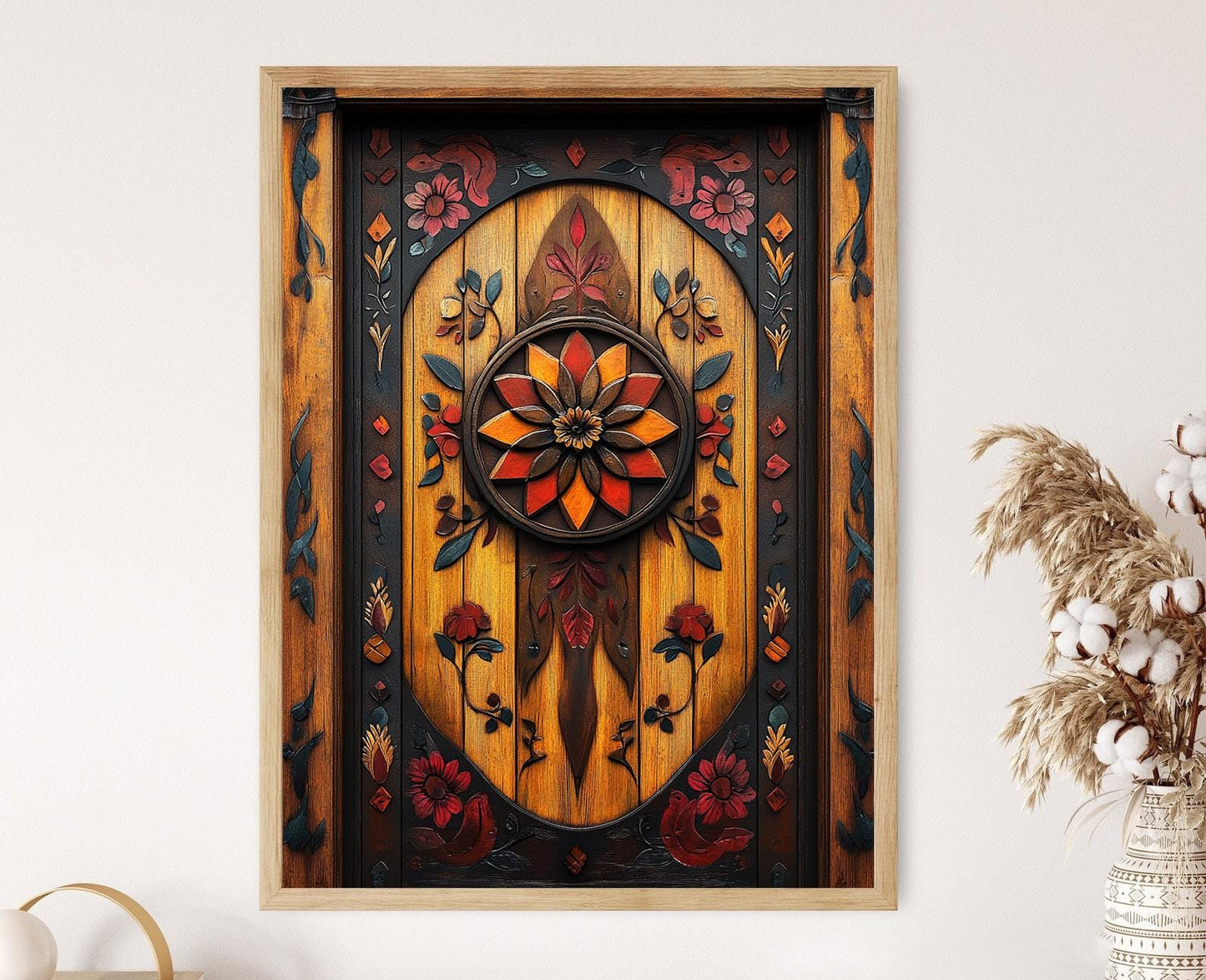 Affiche Maramureș Roumain – Poster Art de Sculpture sur Bois