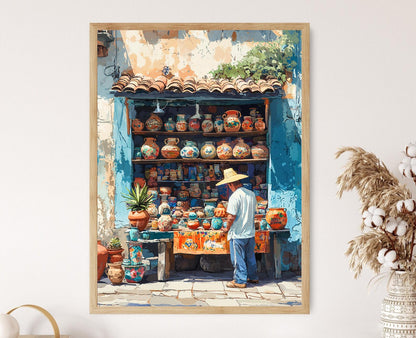 Affiche San Salvador – Illustration Artisanale de Poterie et Décorations