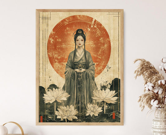 Affiche Déesse Cosmique – Poster Art Mythologique Chinoise