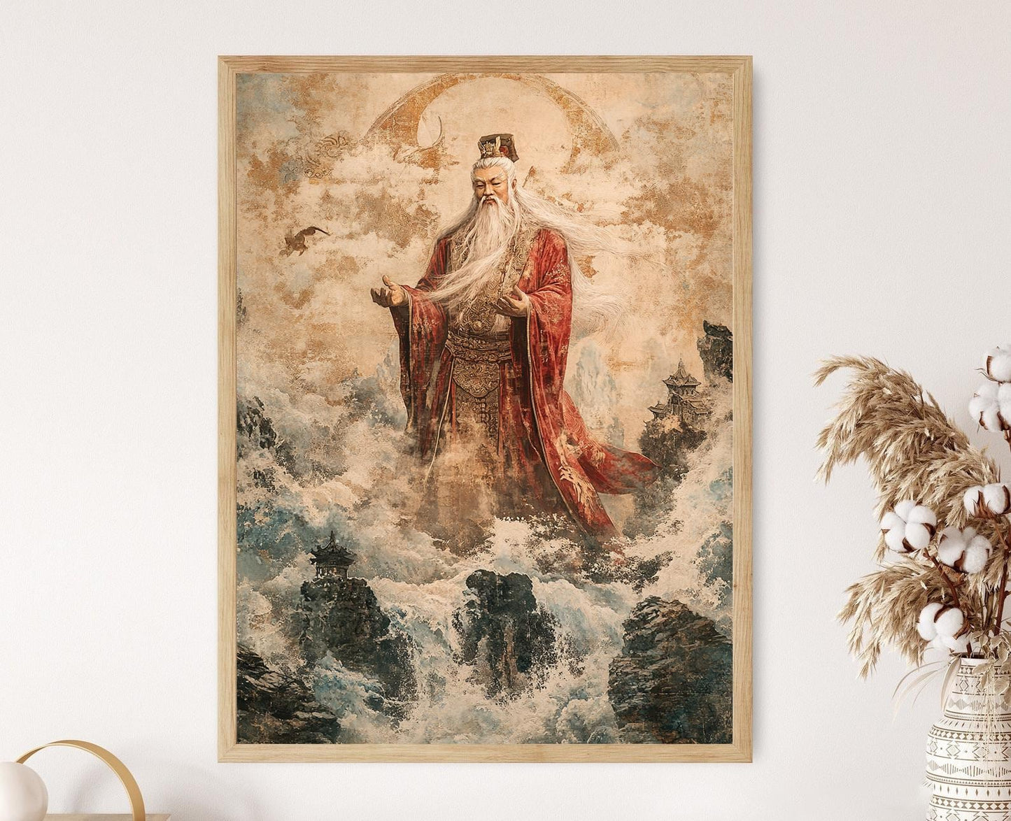 Affiche Erlang Shen – Poster Art de la Mythologie Chinoise, Protecteur Céleste