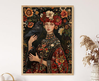 Affiche Khokhloma – Poster Art Russe Traditionnel pour Décoration Murale