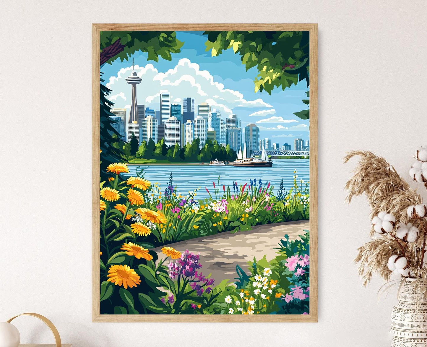 Affiche Stanley Park – Poster Art de Vancouver, Promenade et Skyline
