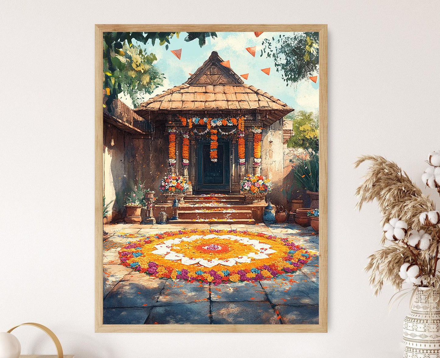 Affiche Gudi Padwa – Impression de Rangoli pour la Décoration du Nouvel An