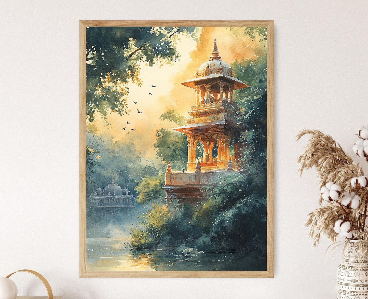 Affiche Gudi Padwa – Art de Temple Hindou pour le Nouvel An Spirituel