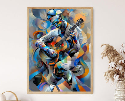 Affiche de Guitare Surréaliste Moderne – Poster Art Abstrait Futuriste