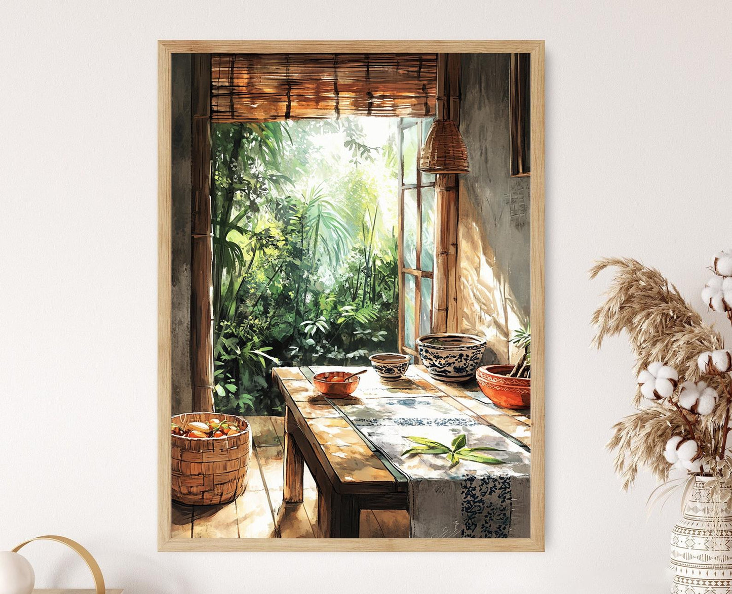 Affiche Cuisine Indonésienne – Poster Illustrations de Batik et Céramique