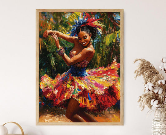 Affiche Danseuse de Forró – Impression artistique sur la danse folklorique d'Amérique du Sud