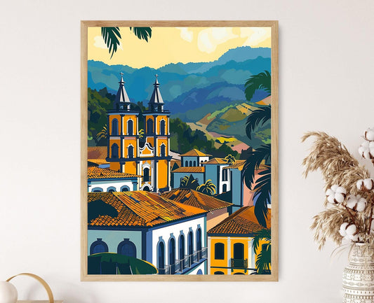 Affiche Ouro Preto – Poster Églises Baroques de la Ville Historique