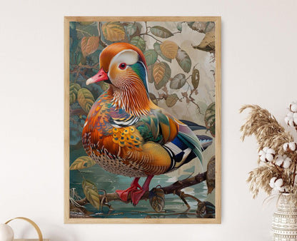 Affiche Canard Mandarin – Peinture Aquarelle Animalière Unique