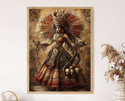 Affiche Coatlicue – Poster Art de la Déesse Azteque de la Vie et de la Mort