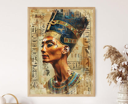 Affiche Nefertiti Majestueuse – Poster Œuvre Égyptienne Intricate