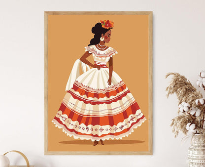 Affiche Jibaro Porto-Ricain – Illustration Art Populaire Murale