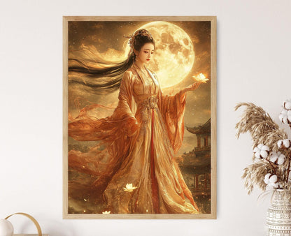 Affiche Chang'e, Déesse de la Lune – Art de Mythologie Chinoise