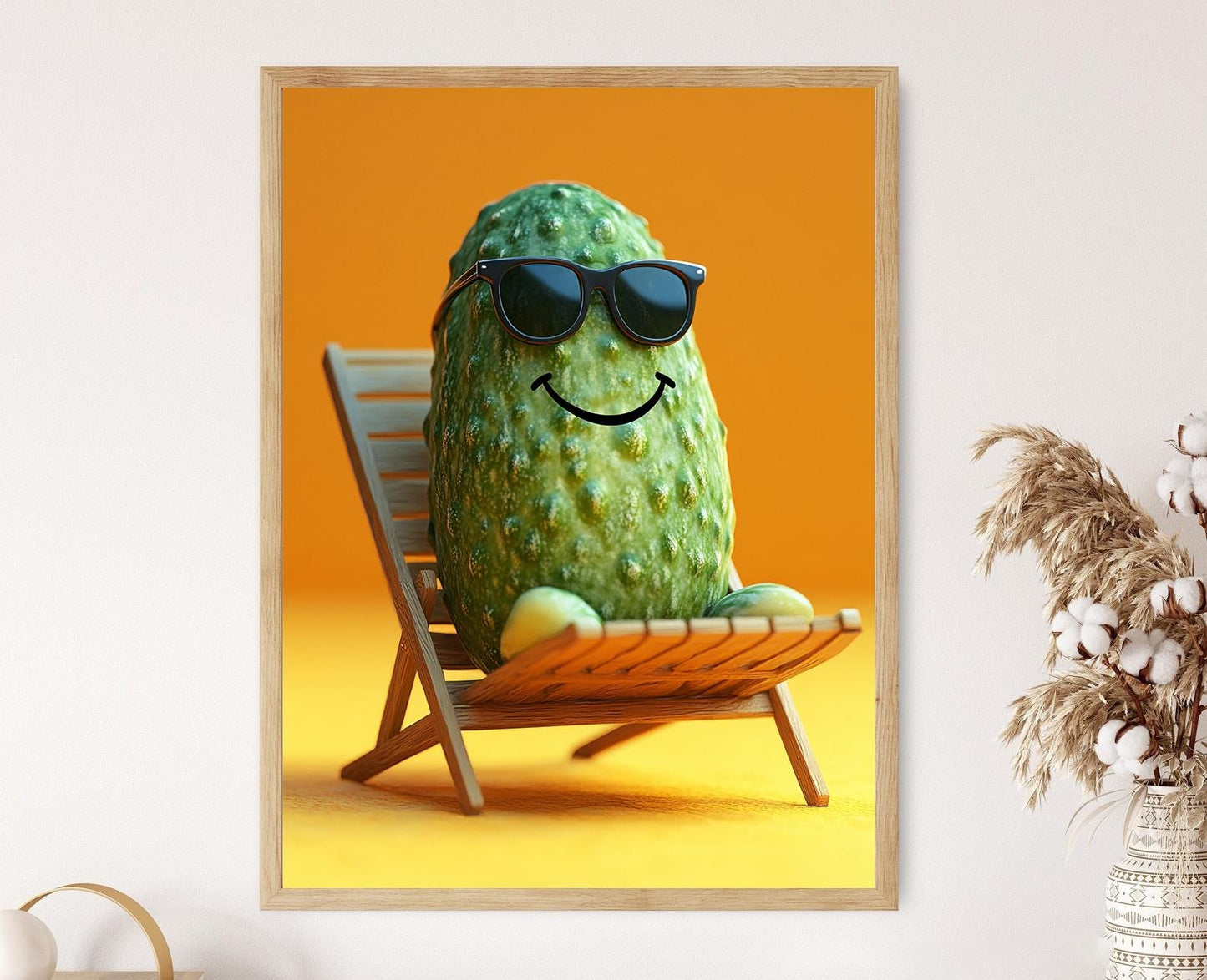 Affiche Concombre Cool – Poster Art Végétal Humoristique pour Cuisine