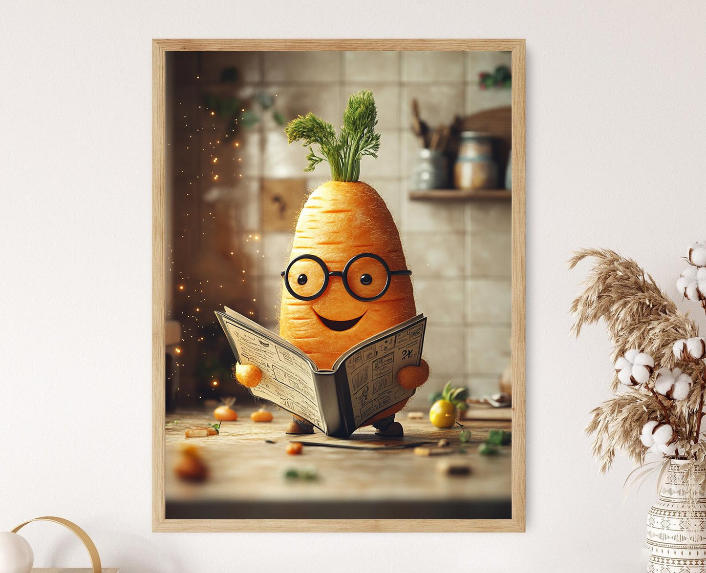 Affiche Carotte Maline – Poster Humoristique pour Cuisine Végétale