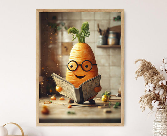 Affiche Carotte Maline – Poster Humoristique pour Cuisine Végétale
