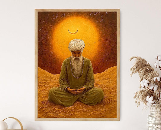 Affiche Mystique Soufi dans le Désert – Art Dévotionnel Spirituel