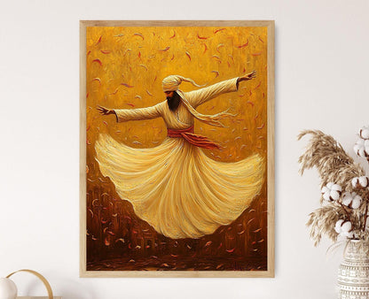 Affiche Derviche Tourneur en Extase – Art Spirituel Islamique