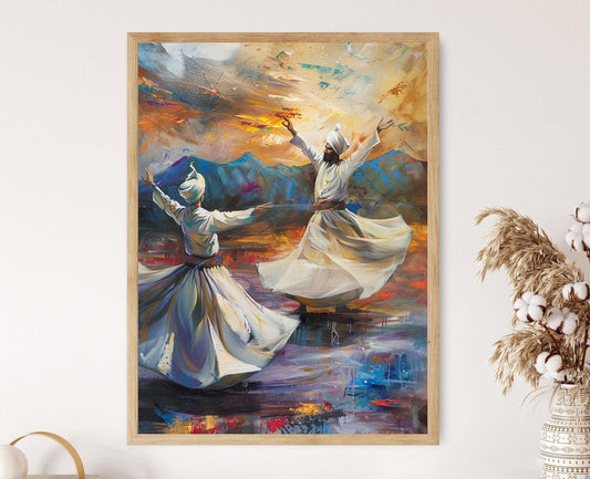 Affiche Derviches Tourneurs – Impression d'Art: Danse Mystique, Mouvement Spirituel