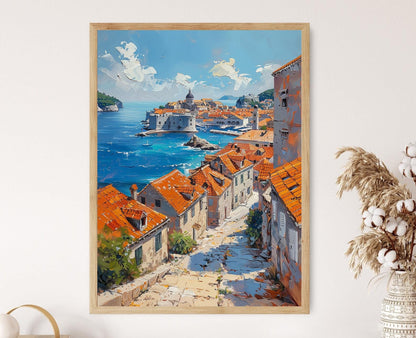 Affiche Dubrovnik Historique – Impression Art de la Vieille Ville et Mer