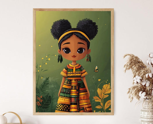 Affiche Tissu Kente Ghanéen – Poster Art Coloré et Traditionnel