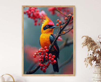 Affiche Oiseau Exotique – Illustration Animalière Vibrante de Jungle