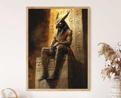 Affiche Horus – Poster Dieu Faucon et Temple Ancien