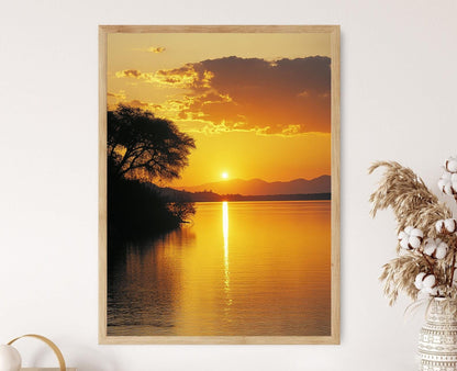 Affiche Lac Kariba – Impression d'un Réservoir Élargi avec Côtes Rugueuses