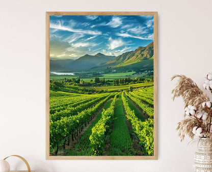 Affiche Vignobles de Franschhoek – Poster Paysage du Vin Sud-Africain