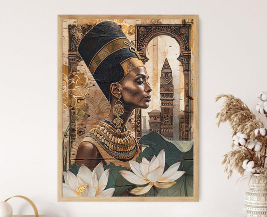 Affiche Reine Néfertiti – Poster Décor Mythologie Égyptienne