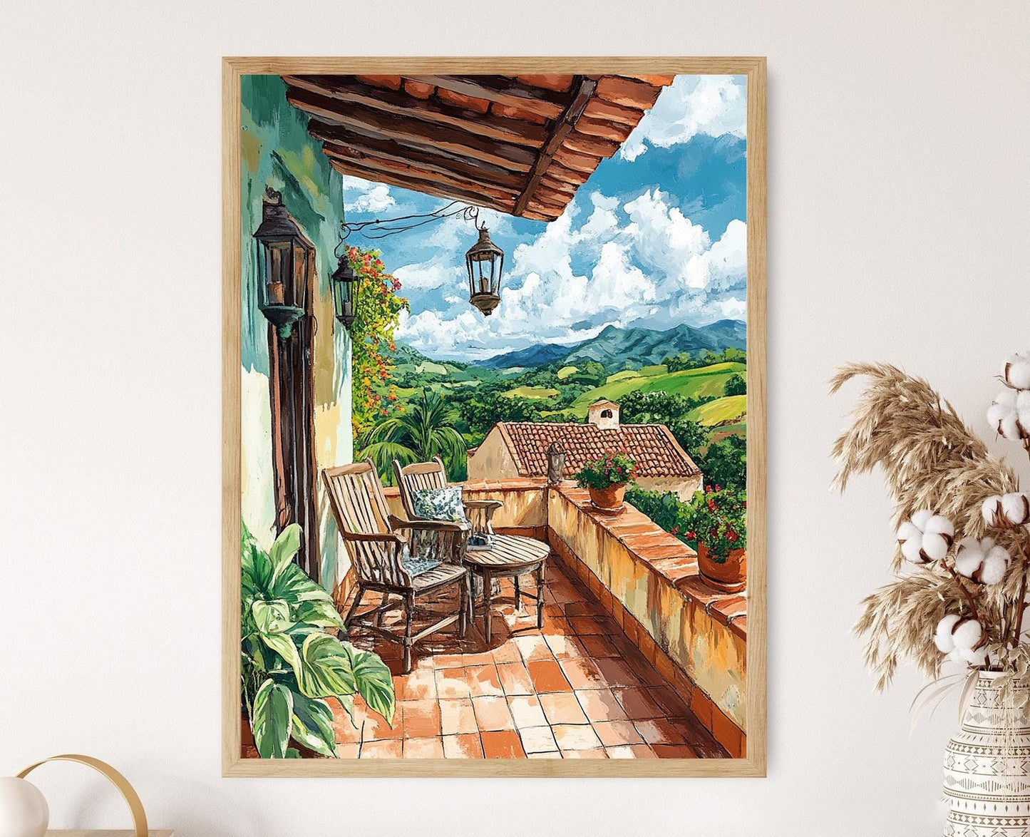 Affiche Trinidad et Tobago – Poster Art de Patio Rustique des Caraïbes