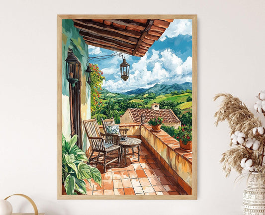 Affiche Trinidad et Tobago – Poster Art de Patio Rustique des Caraïbes