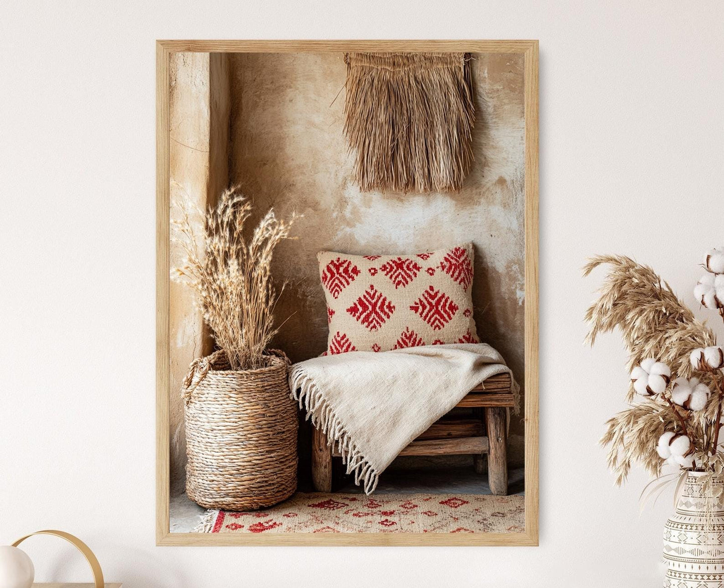 Affiche Art Textile Éthiopien – Poster Tissé à la Main Rustique